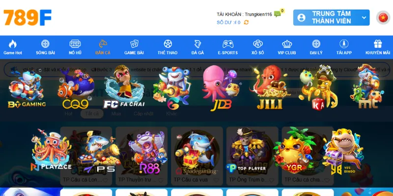 CQ9 là sảnh bắn cá 789F có giao diện đồ họa đỉnh nóc