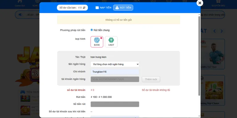 789F cung cấp đa dạng các phương thức rút tiền