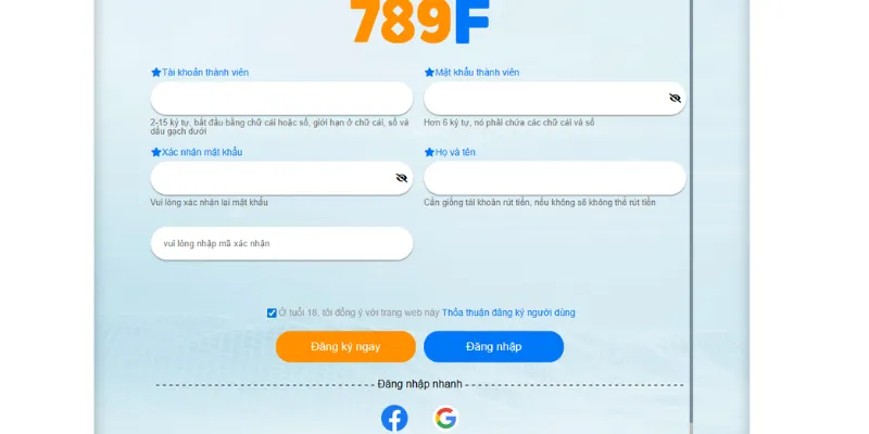 Hướng dẫn tham gia nhà cái 789F nhanh chóng, đơn giản